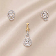Pearl Drop Charm Pendant Set in 92.5 Silver