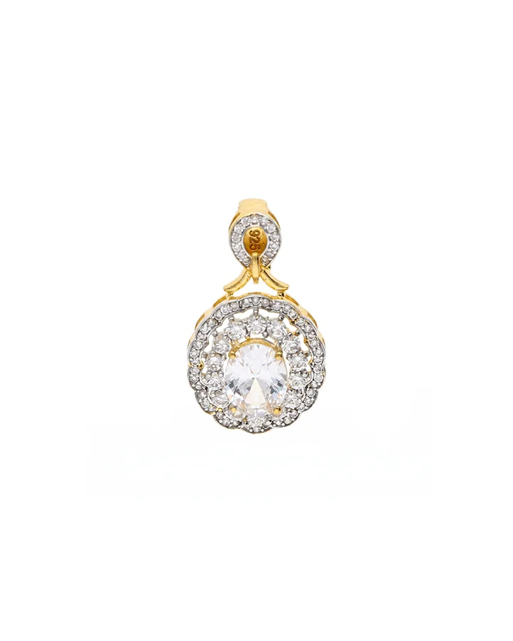 Oval Majesty Pendant Set in 92.5 Silver