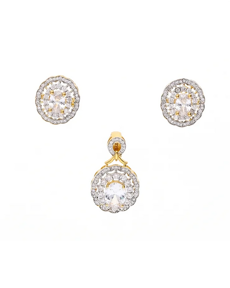 Oval Majesty Pendant Set in 92.5 Silver