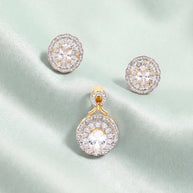 Oval Majesty Pendant Set in 92.5 Silver