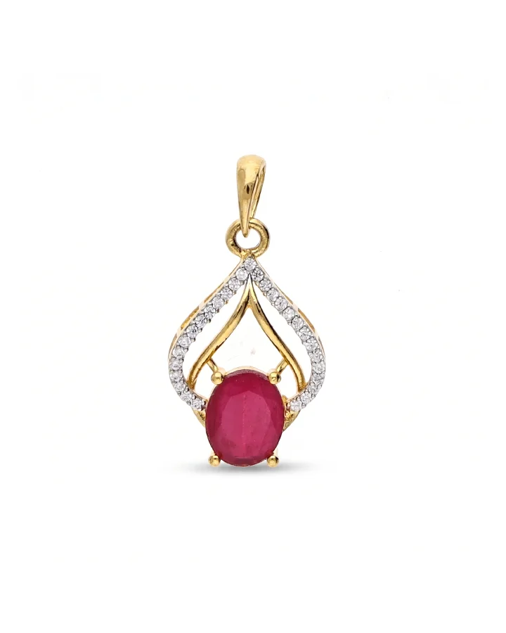 Ruby Cascade Pendant Set in 92.5 Silver