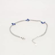 Butterfly Evil Eye Bracelet in 92.5 Silver