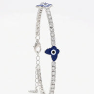 Butterfly Evil Eye Bracelet in 92.5 Silver