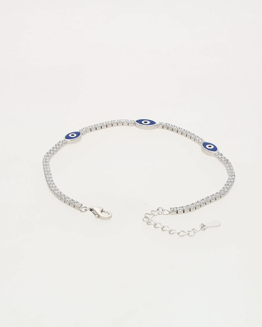 Classic Evil Eye Bracelet in 92.5 Silver