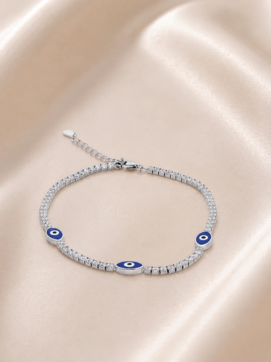 Classic Evil Eye Bracelet in 92.5 Silver