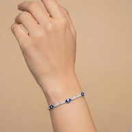 Classic Evil Eye Bracelet in 92.5 Silver