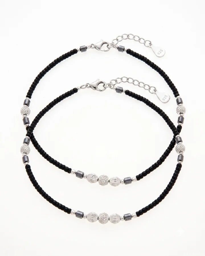 Twilight Bead Payal in 92.5 Silver
