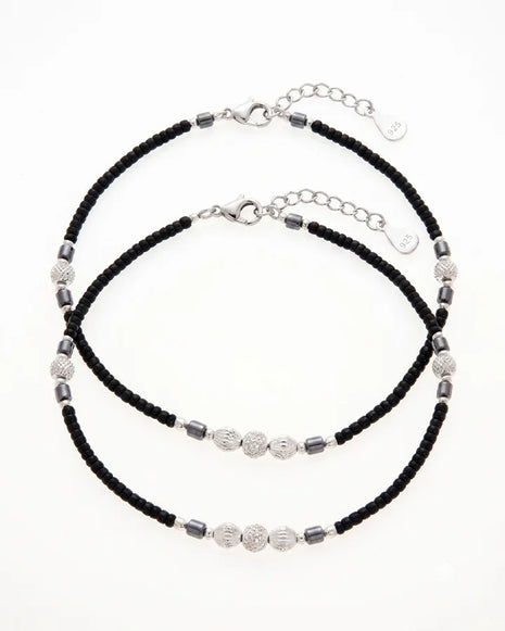 Twilight Bead Payal in 92.5 Silver