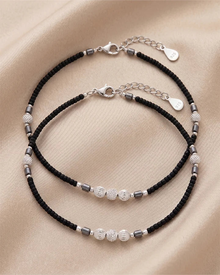 Twilight Bead Payal in 92.5 Silver