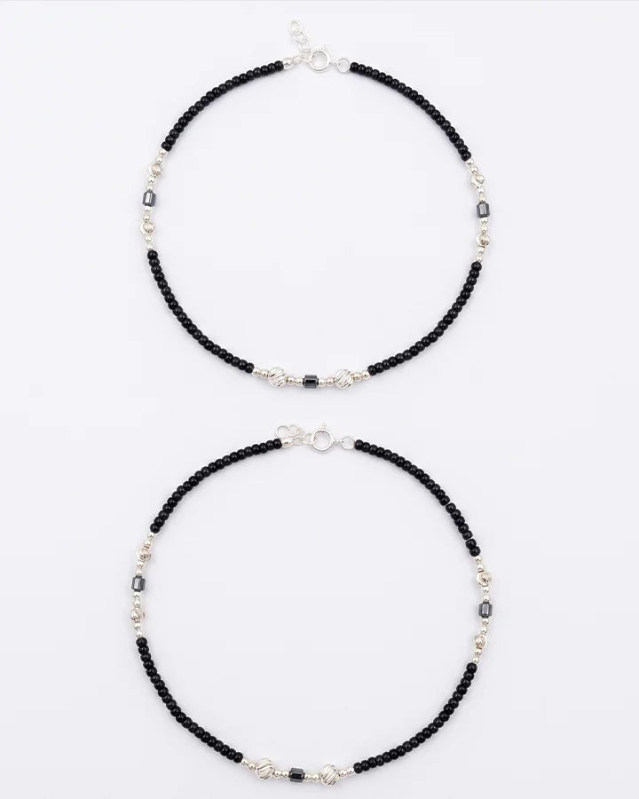 Rhythm Bead Payal in 92.5 Silver