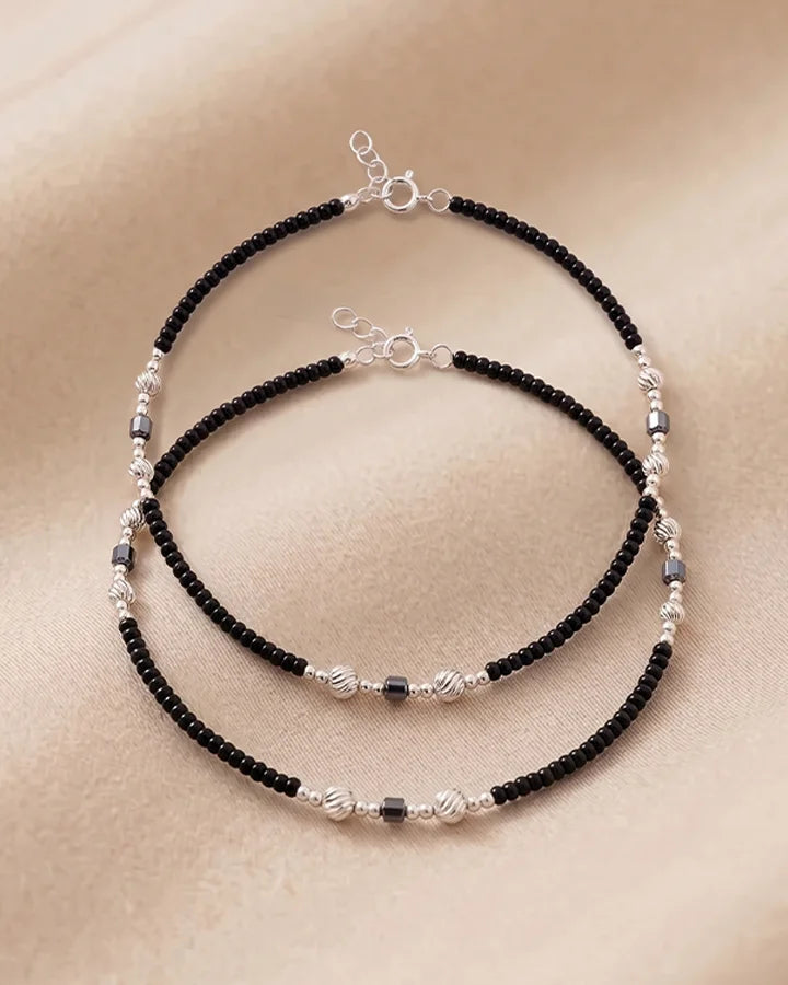 Rhythm Bead Payal in 92.5 Silver