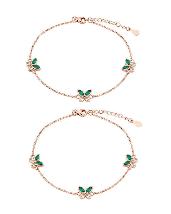 Flutter Glow Anklet in 92.5 Silver