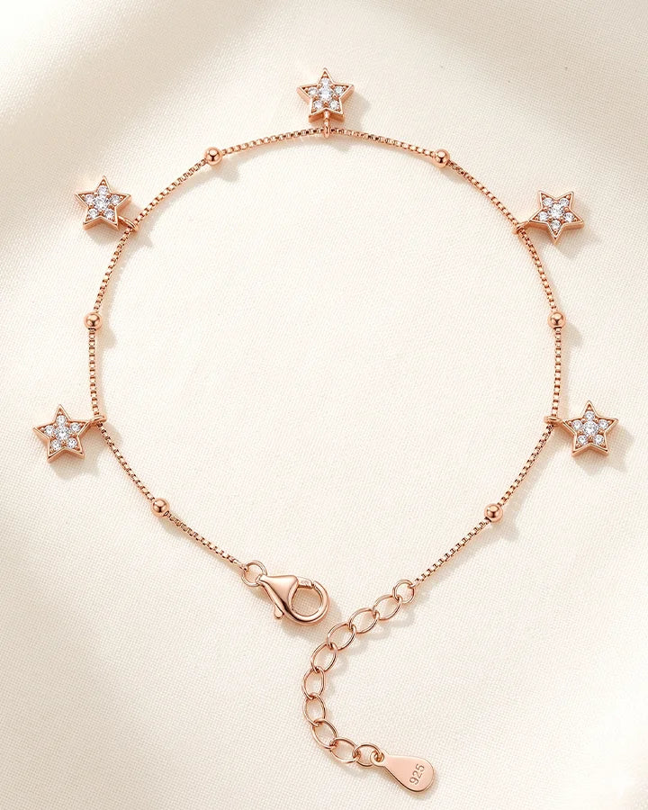 Starlit Charm Anklet in 92.5 Silver