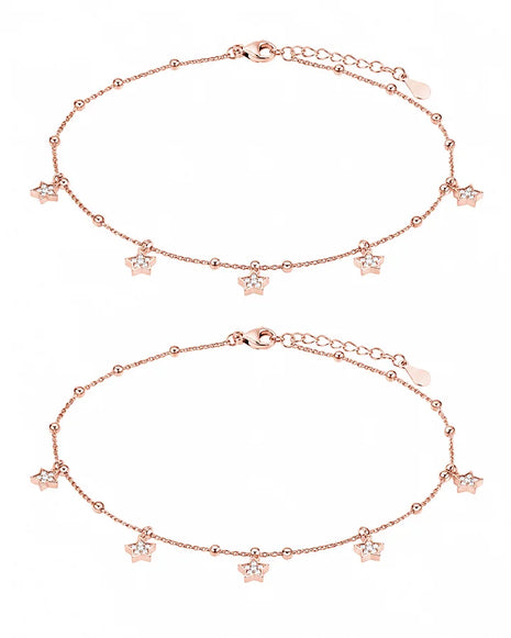 Starlit Charm Anklet in 92.5 Silver