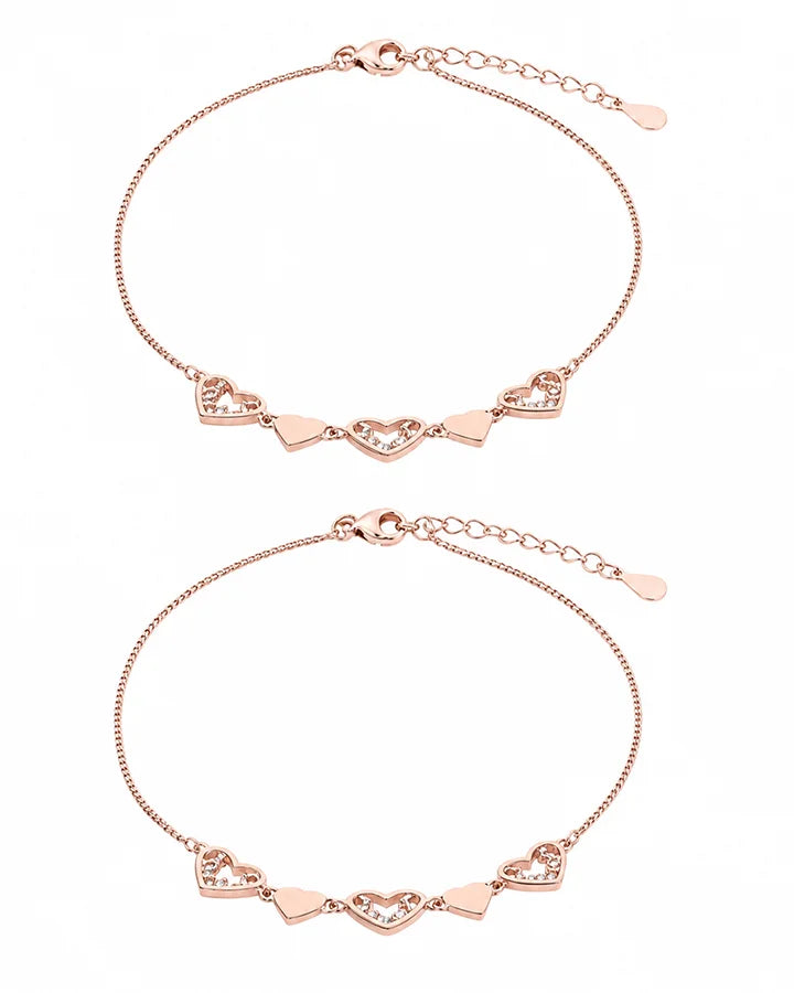 Heart Melody Anklet in 92.5 Silver