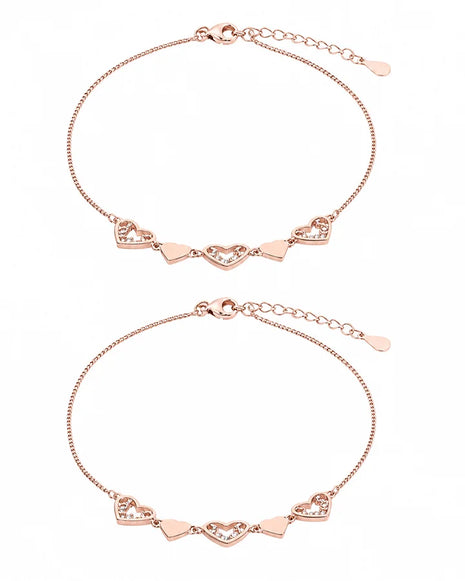 Heart Melody Anklet in 92.5 Silver