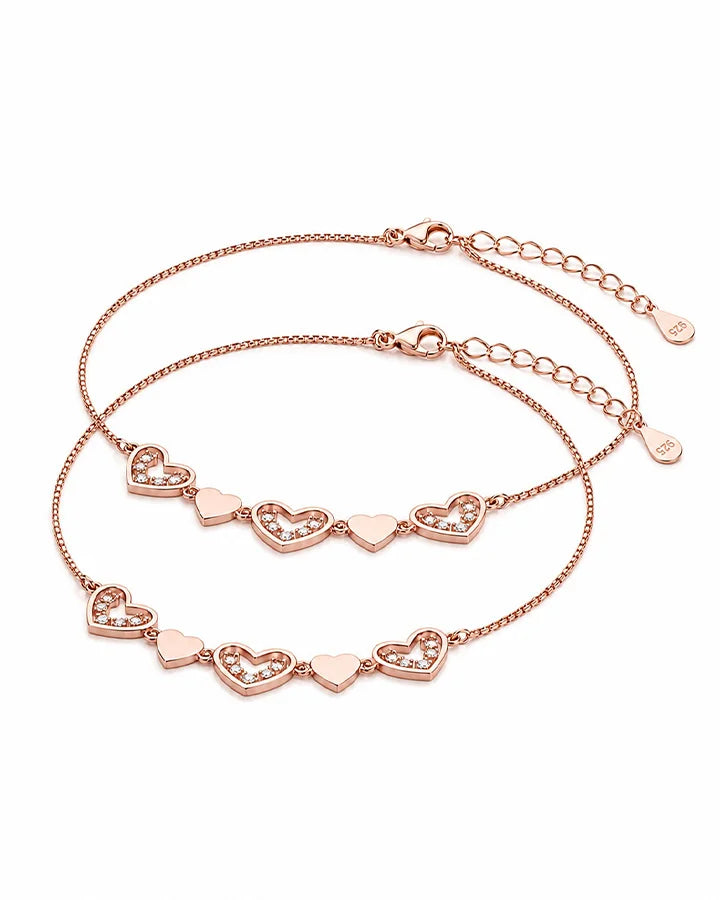 Heart Melody Anklet in 92.5 Silver