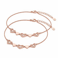 Heart Melody Anklet in 92.5 Silver