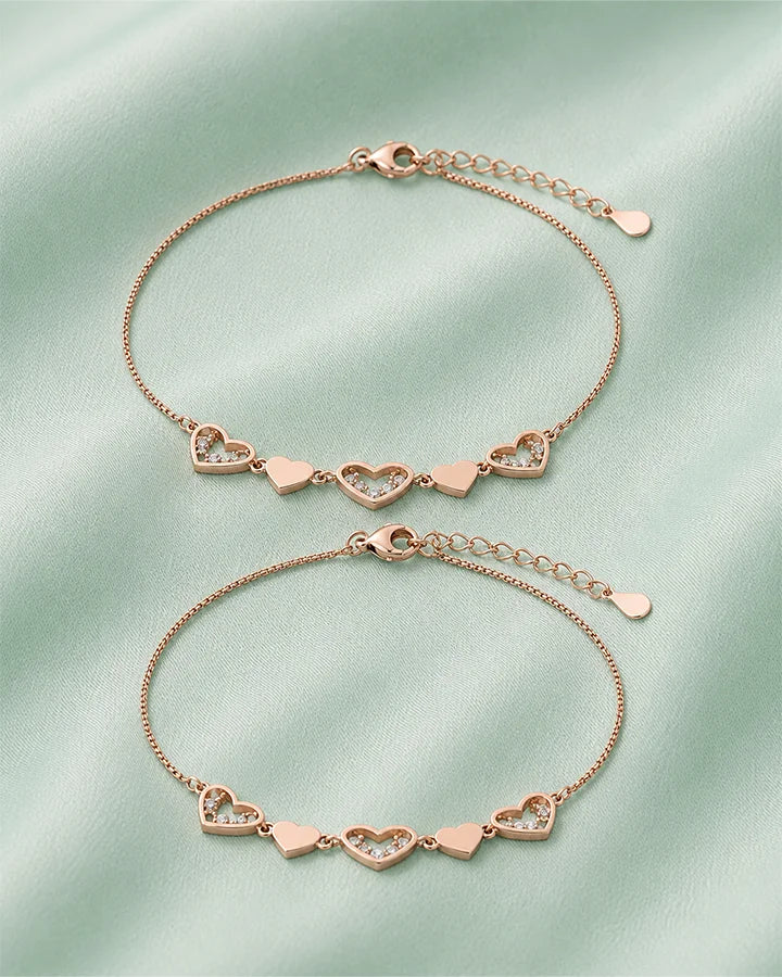 Heart Melody Anklet in 92.5 Silver