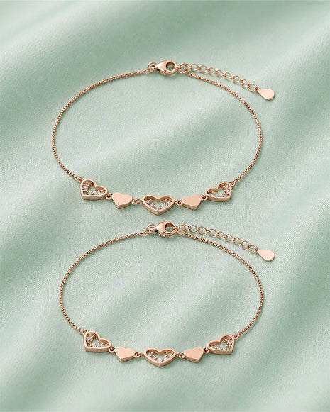 Heart Melody Anklet in 92.5 Silver