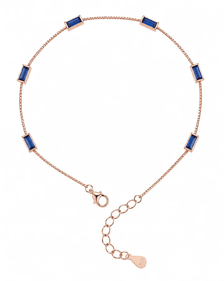 Azure Stone Anklet in 92.5 Silver