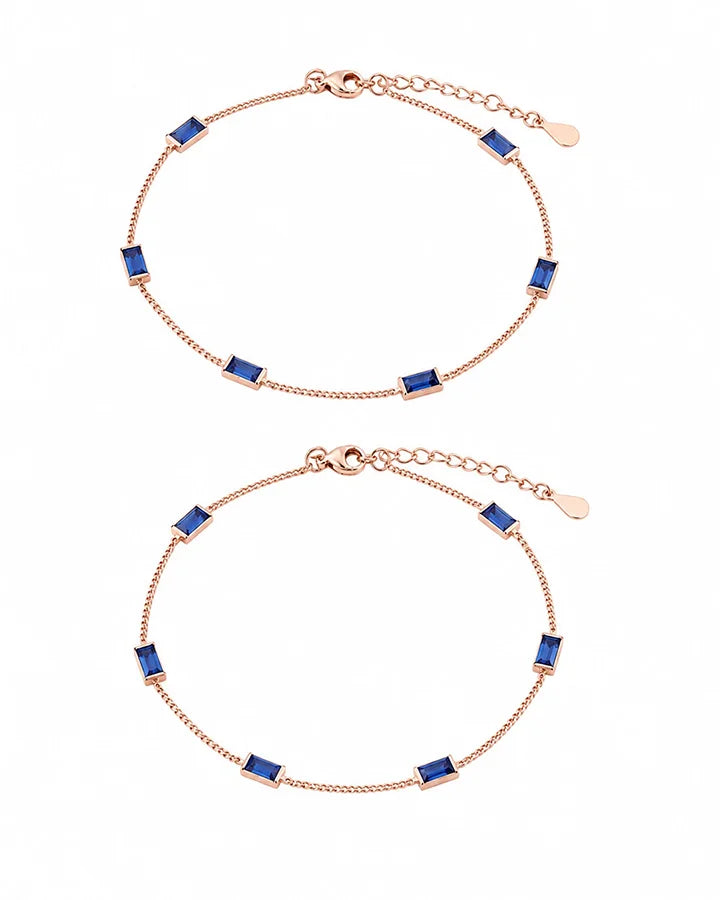 Azure Stone Anklet in 92.5 Silver