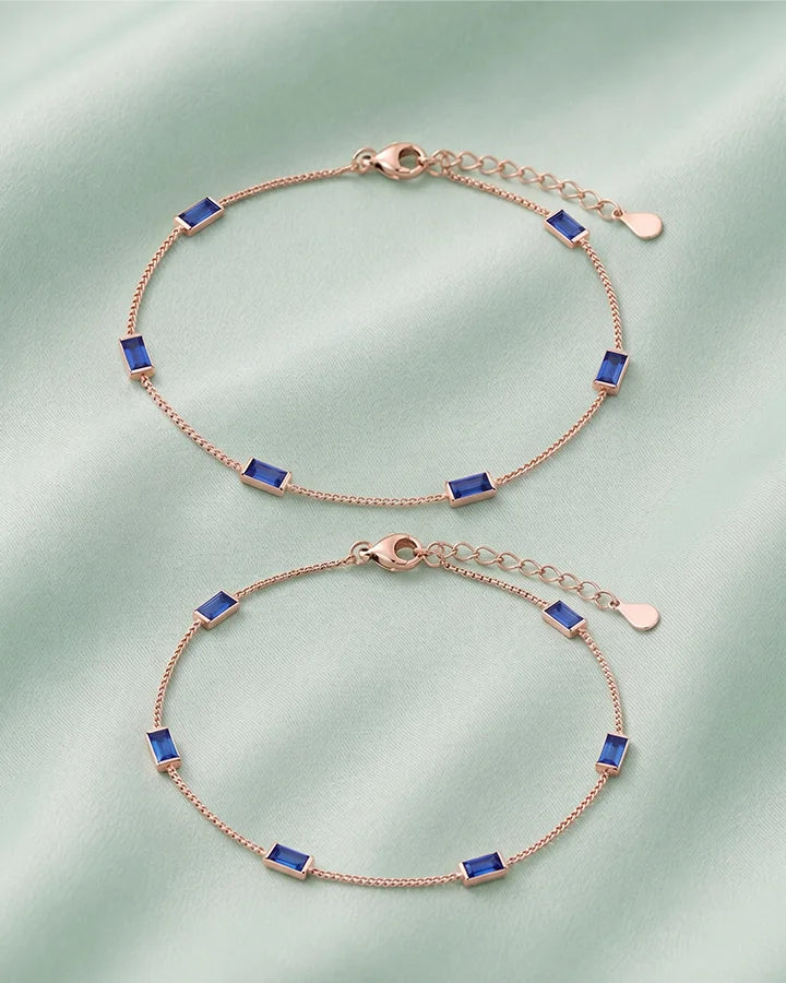 Azure Stone Anklet in 92.5 Silver