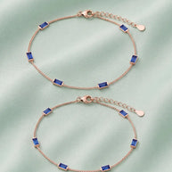 Azure Stone Anklet in 92.5 Silver