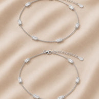 Crystal Line Anklet in 92.5 Silver