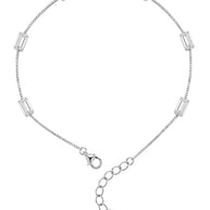 Crystal Line Anklet in 92.5 Silver