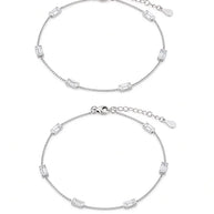 Crystal Line Anklet in 92.5 Silver