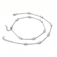 Crystal Line Anklet in 92.5 Silver