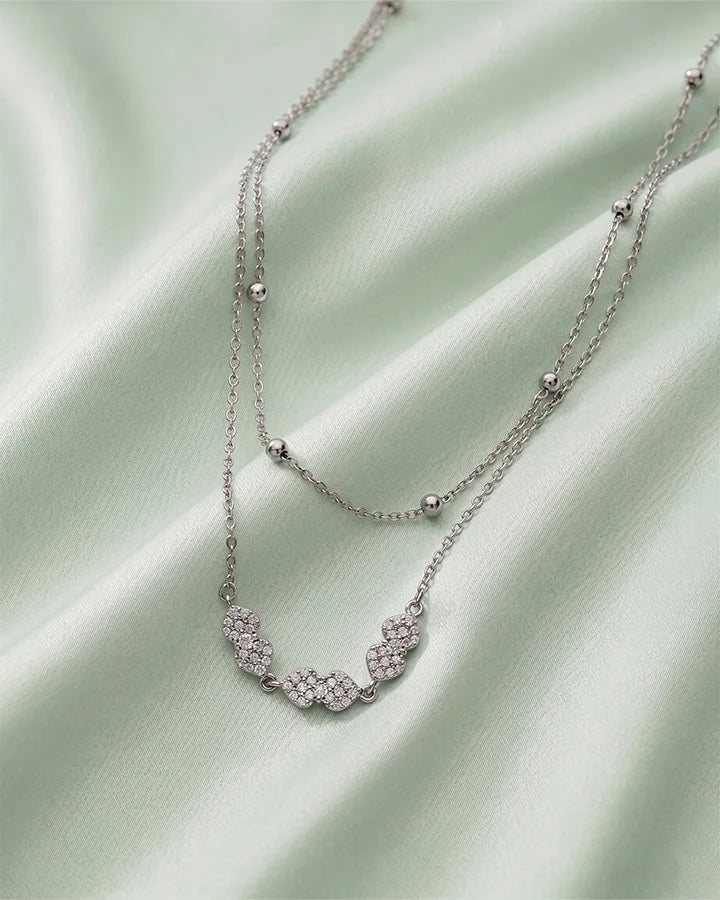 Mini Heart Lariat Chain in 92.5 Silver