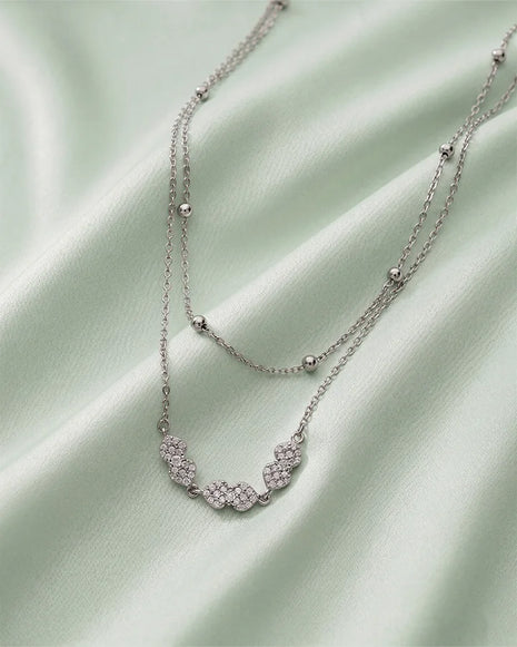 Mini Heart Lariat Chain in 92.5 Silver