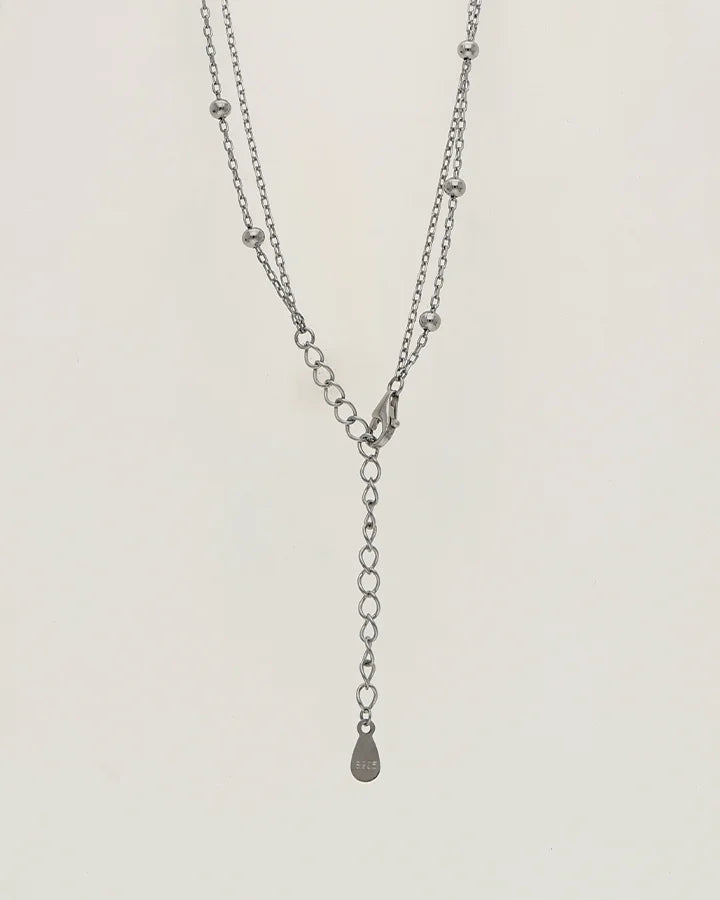 Mini Heart Lariat Chain in 92.5 Silver