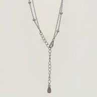 Mini Heart Lariat Chain in 92.5 Silver