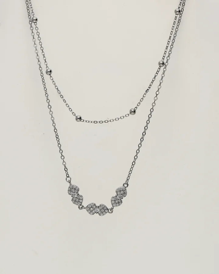 Mini Heart Lariat Chain in 92.5 Silver