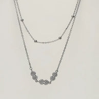 Mini Heart Lariat Chain in 92.5 Silver