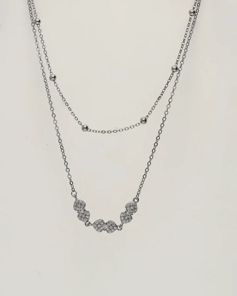 Mini Heart Lariat Chain in 92.5 Silver