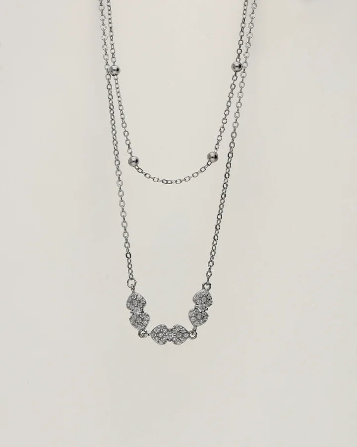 Mini Heart Lariat Chain in 92.5 Silver