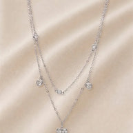 Heart Charm Lariat Chain in 92.5 Silver