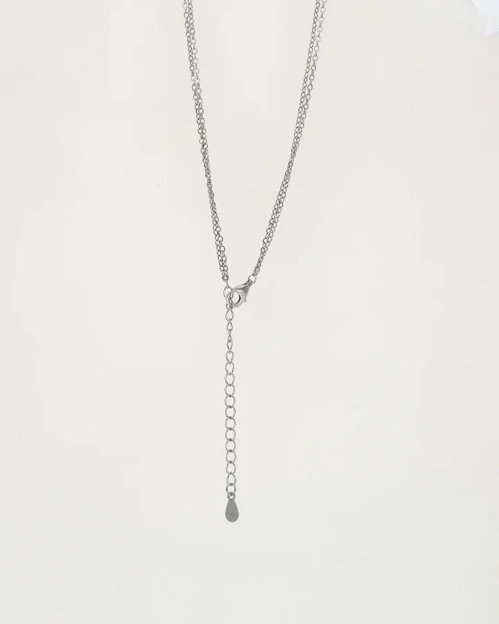 Heart Charm Lariat Chain in 92.5 Silver