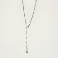 Heart Charm Lariat Chain in 92.5 Silver