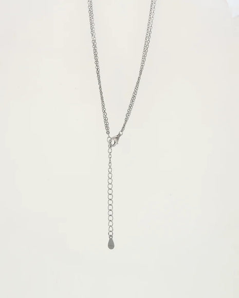 Heart Charm Lariat Chain in 92.5 Silver