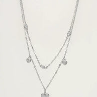 Heart Charm Lariat Chain in 92.5 Silver