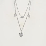 Heart Charm Lariat Chain in 92.5 Silver