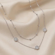 Celestial Dot Lariat Chain in 92.5 Silver