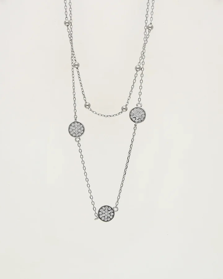 Celestial Dot Lariat Chain in 92.5 Silver