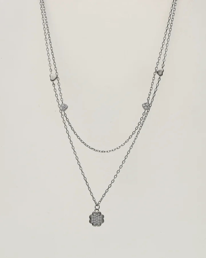 Bloom Heart Lariat Chain in 92.5 Silver