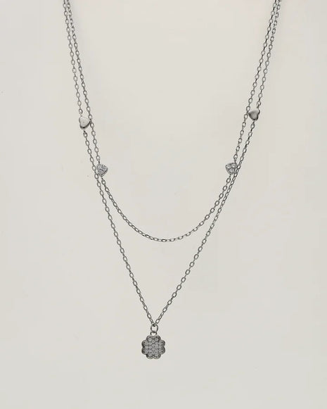 Bloom Heart Lariat Chain in 92.5 Silver